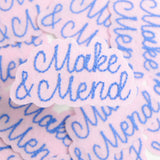 Make & Mend Chainstitched Pink + Blue Patch